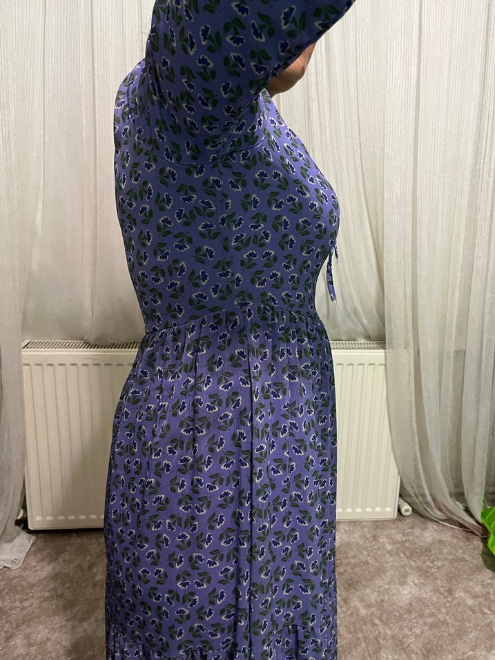 Bohem Renkli Uzun Kollu Kadın Elbise - Görsel 3