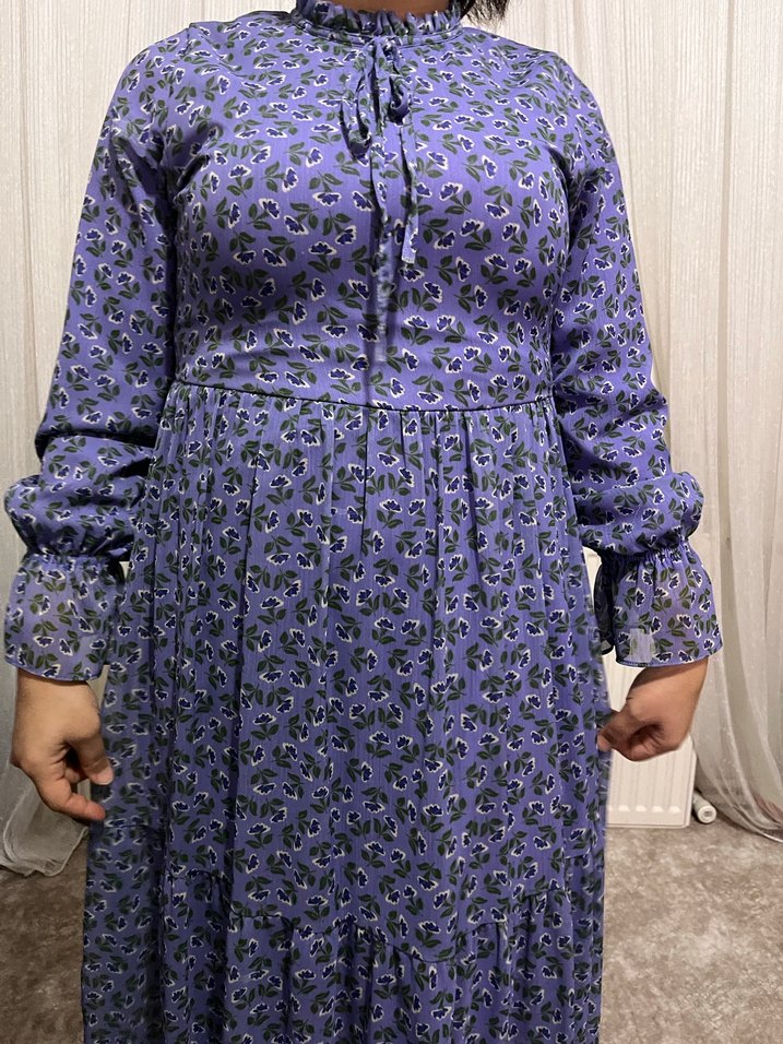 Bohem Renkli Uzun Kollu Kadın Elbise - Görsel 4