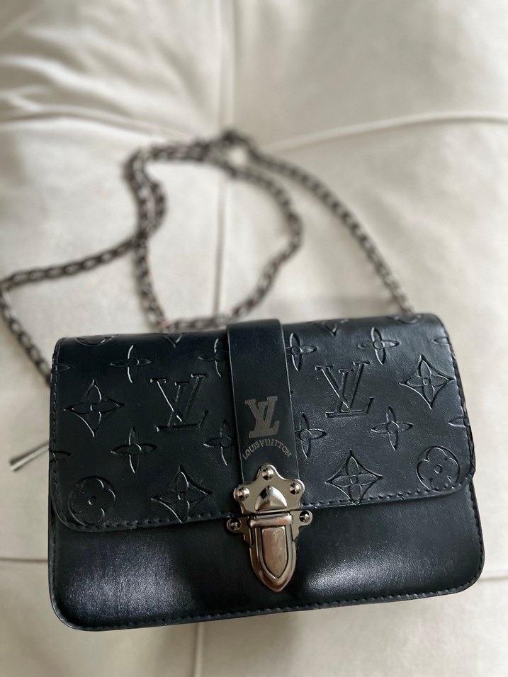 Siyah Deri Zincir Detaylı Kadın Çanta - Görsel 2