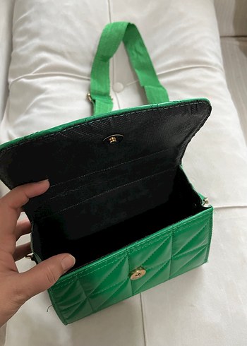 Deri Yeşil Kadın Çanta - Görsel 2