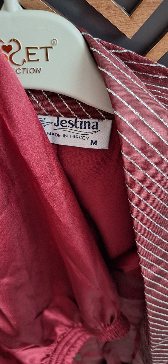 Bordo Parıltılı Uzun Erkek Sabahlık - Görsel 2