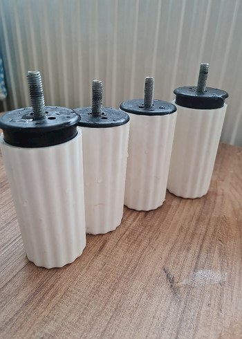 Beden Beyaz Metal Ayaklı Mobilya Ayağı 4'lü Set