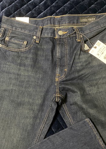 Düğmeli Gri Erkek Denim Jean - Görsel 4