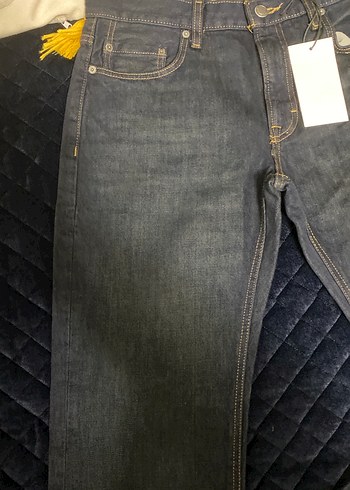 Düğmeli Gri Erkek Denim Jean - Görsel 2