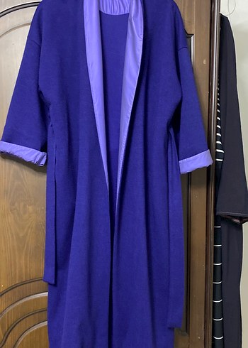 Kadın Mor Uzun Kollu Uzun Boy Sabahlık - Görsel 5