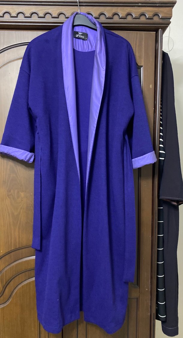 Kadın Mor Uzun Kollu Uzun Boy Sabahlık - Görsel 5