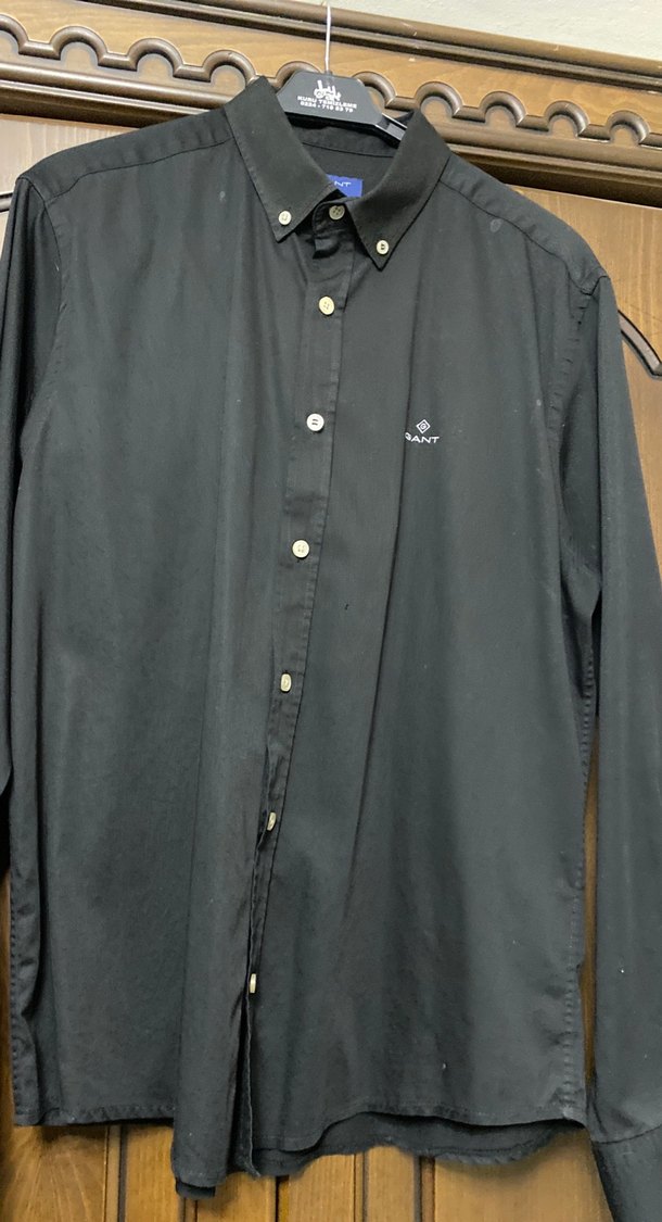 Siyah Erkek Uzun Kollu Düğmeli Gömlek - Görsel 4