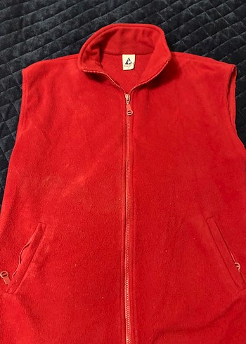 Kırmızı Fermuarlı Erkek veya kadın polar yelek - Görsel 3