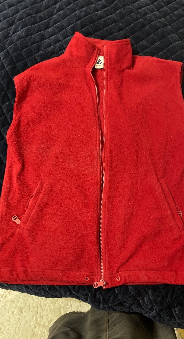 Kırmızı Fermuarlı Erkek veya kadın polar yelek - Görsel 2