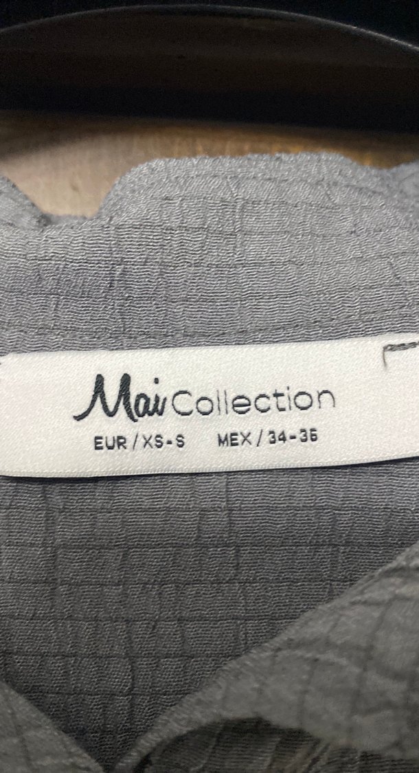 Gri Kadın Keten Düğmeli Gömlek - Görsel 4