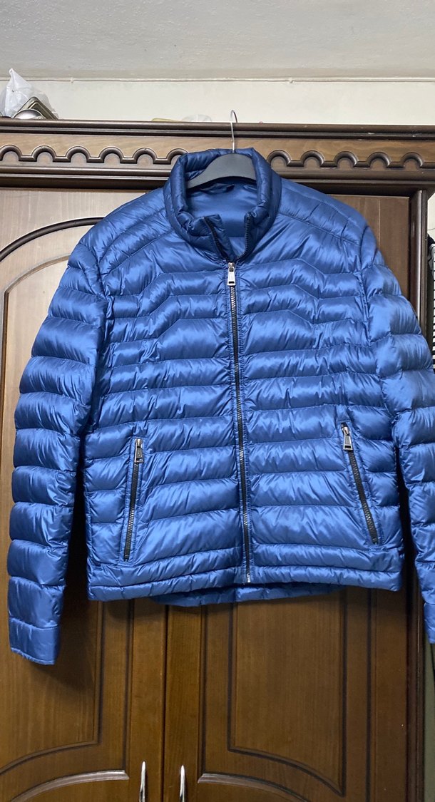 Erkek Mavi Fermuarlı İnce Mont - Görsel 2