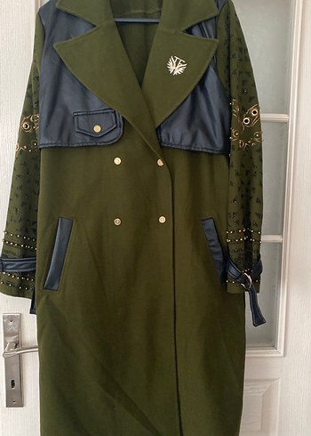 Kadın Haki Süet Uzun Trençkot - Görsel 2