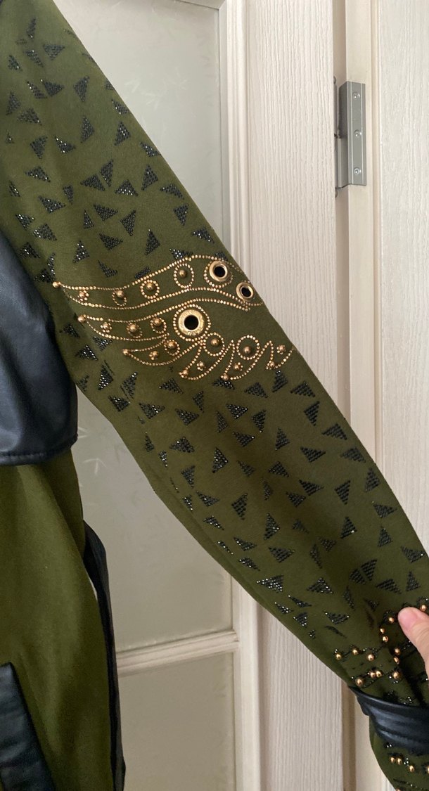 Kadın Haki Süet Uzun Trençkot - Görsel 3