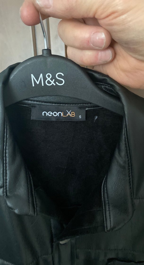 Siyah Baskılı Deri Kadın Ceket - Görsel 4