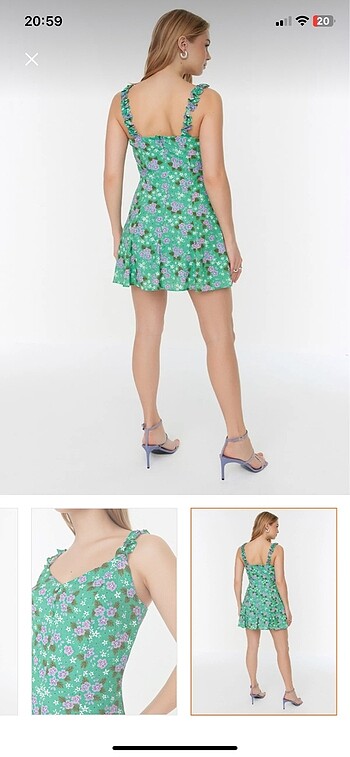 Trendyol & Milla Yeşil çiçekli elbise