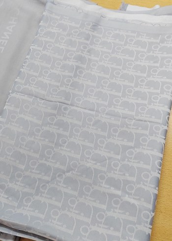 Dior Gri Desenli Sentetik Kumaş Şal 3 adet