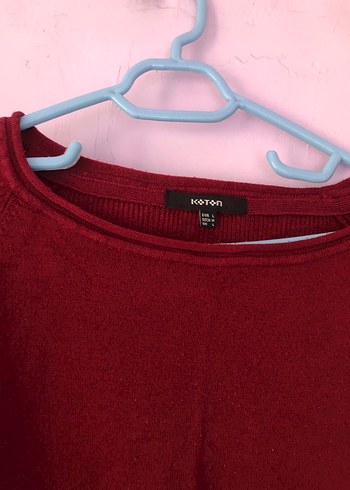 Kırmızı Kadın İpek Yün Triko Kazak - Görsel 2