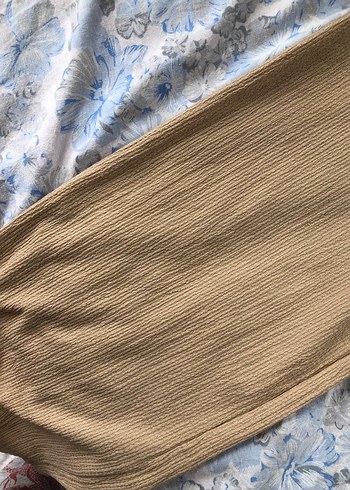 Bej Kadın Pilili Salaş Pantolon - Görsel 2