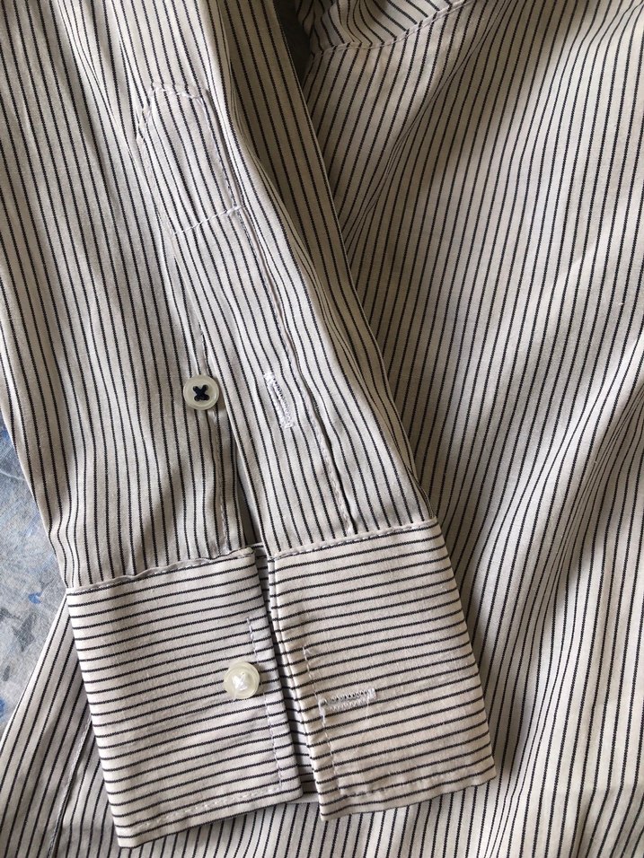 Gri Kadın Keten Gömlek, Düğmeli, Salaş Kesim - Görsel 3