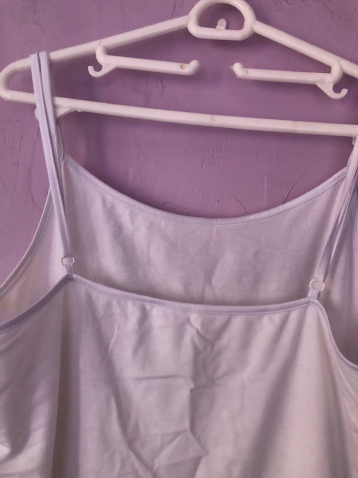 BeyazPamuklu İnce Askılı Kadın Atlet - Görsel 2