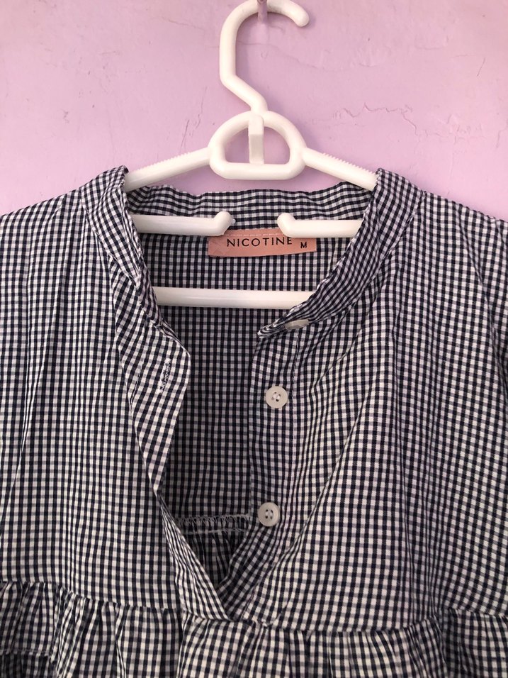 Gri Ekoseli Uzun Kollu  gömlek u - Görsel 2