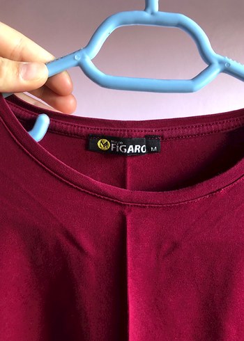 Bordo Kadın Kısa Kollu Basic Tişört - Görsel 2