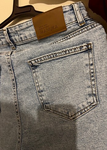 Gri Midi Boy Kadın Denim Jean - Görsel 4