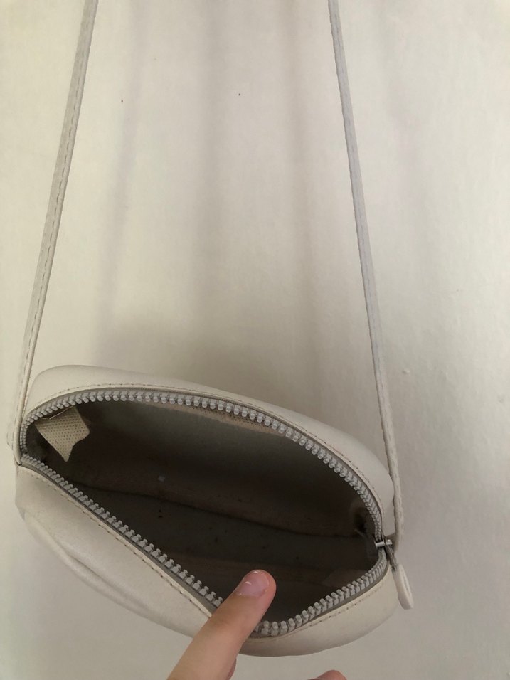 Kadın Beyaz Deri Minimalist Çapraz Çanta - Görsel 3