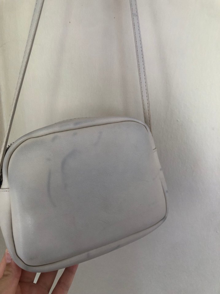 Kadın Beyaz Deri Minimalist Çapraz Çanta - Görsel 2