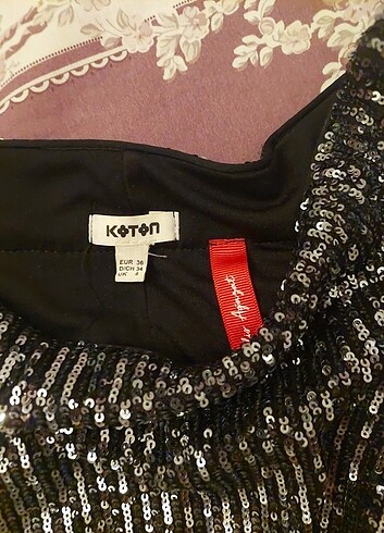 36 Beden pulpayet midi etek koton