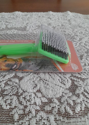 Renkli Yeşil Kedi Tüy Fırçası - Görsel 2