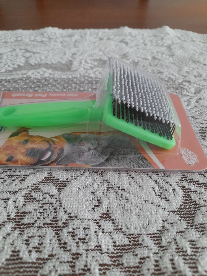 Renkli Yeşil Kedi Tüy Fırçası - Görsel 3