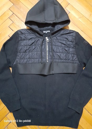 Erkek Kapüşonlu Fermuarlı Siyah Sweatshirt - Görsel 6