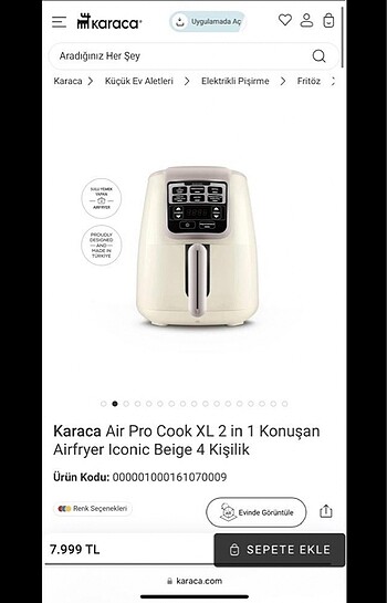 Karaca konuşan airfryer