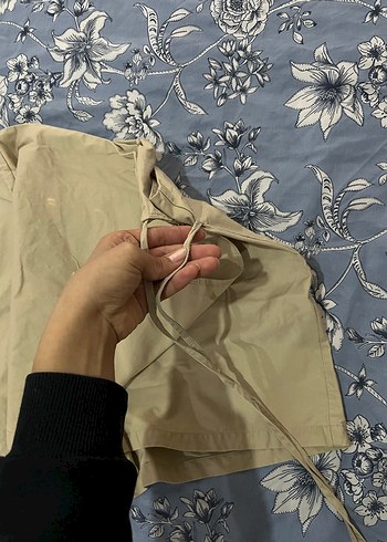 Kemerli Bej Mini  Şort etwk - Görsel 6