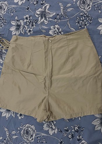 Kemerli Bej Mini  Şort etwk - Görsel 2