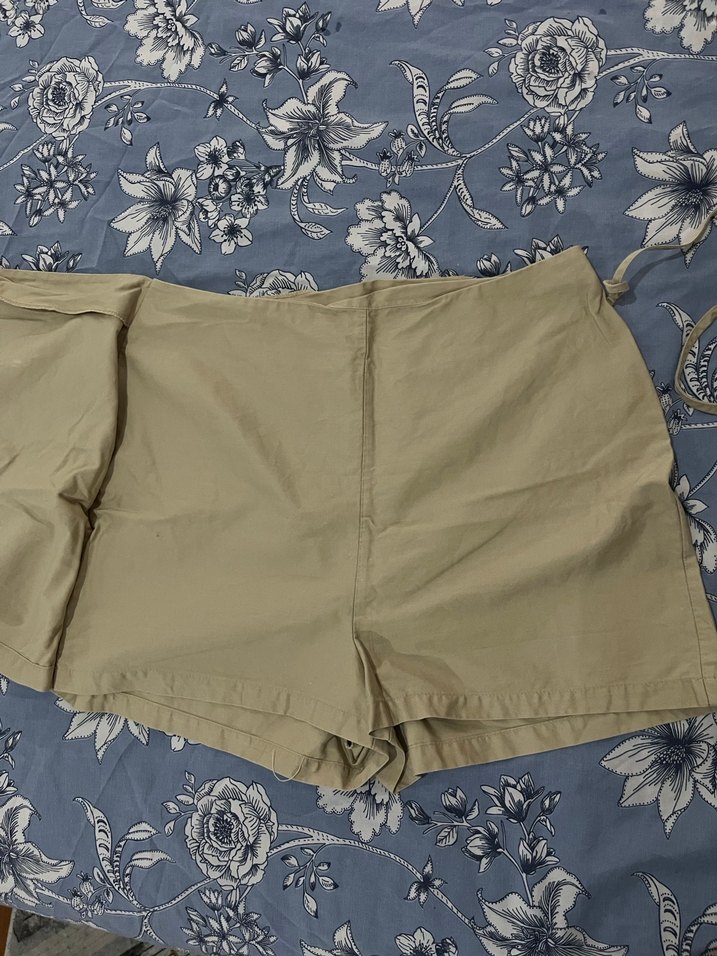 Kemerli Bej Mini  Şort etwk - Görsel 4