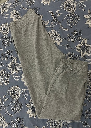 Gri Pamuklu Rahat Kesim Kadın Eşofman Altı - Görsel 3