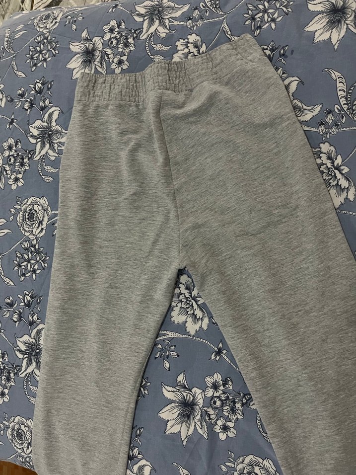 Gri Pamuklu Rahat Kesim Kadın Eşofman Altı - Görsel 4