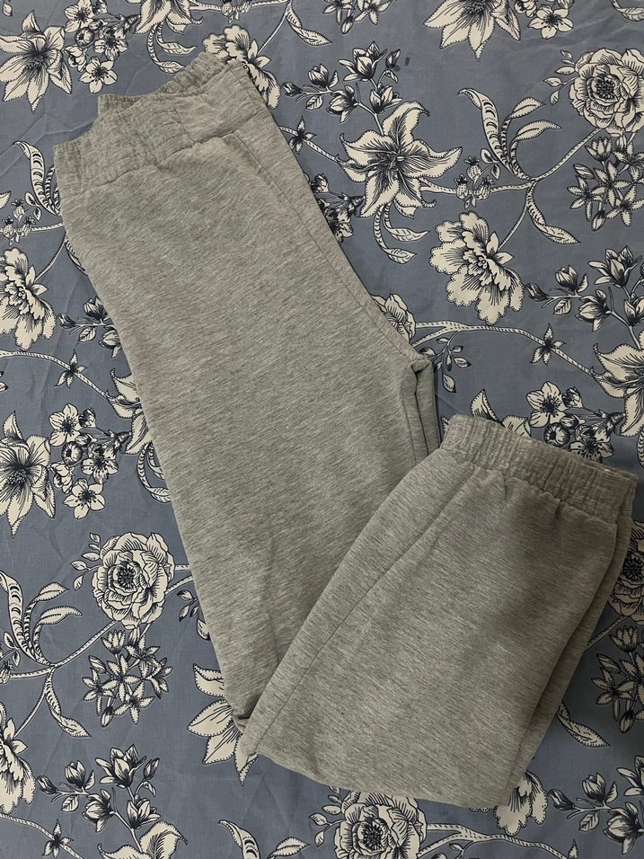 Gri Pamuklu Rahat Kesim Kadın Eşofman Altı - Görsel 5