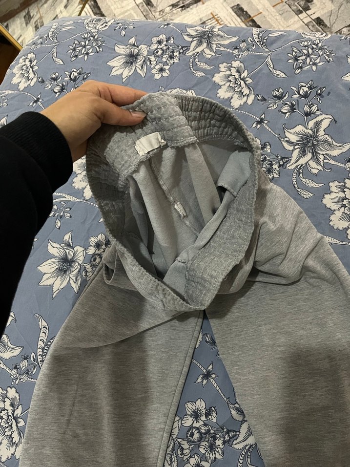 Gri Pamuklu Rahat Kesim Kadın Eşofman Altı - Görsel 2