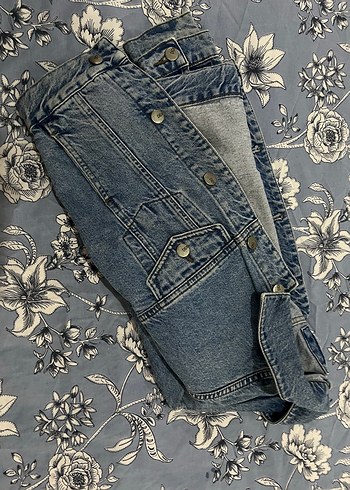 Düğmeli Mavi Kadın Denim Ceket - Görsel 7