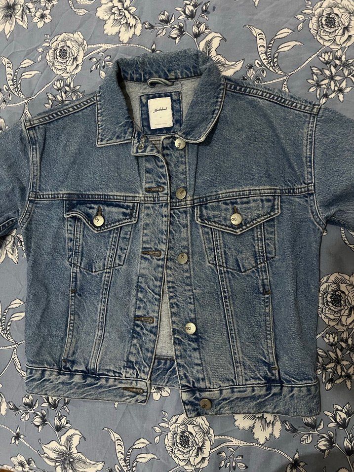 Düğmeli Mavi Kadın Denim Ceket - Görsel 5