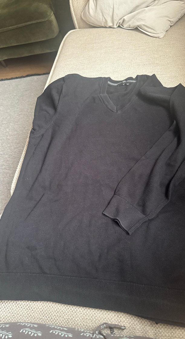 Siyah Erkek V Yakalı İnce kazak - Görsel 2