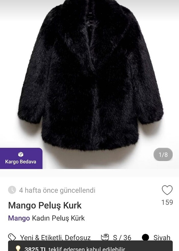 Mango pelus kaban - Görsel 5