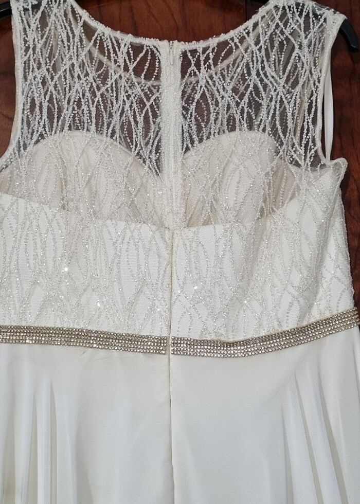 Beyaz pırıltılı çok şık parti kıyafeti 42 beden - Görsel 2