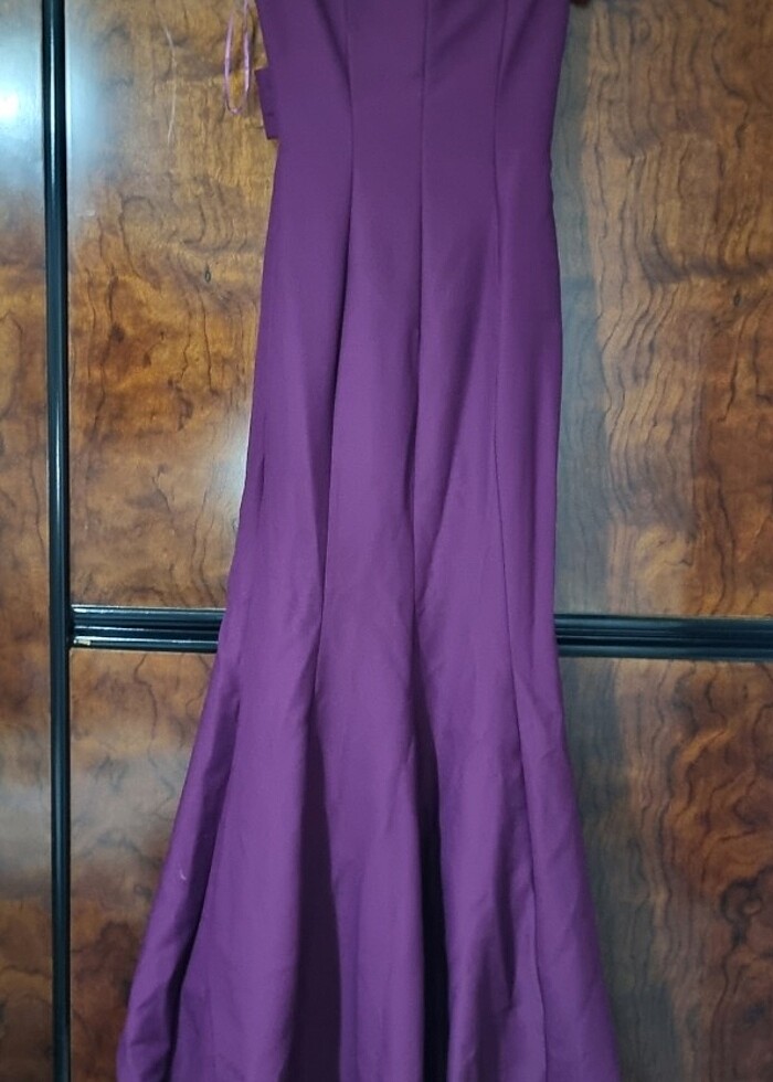 Fuşya renkli çok şık abiye  - Görsel 3