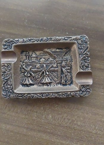 Vintage Desenli Altın Renk küllük - Görsel 6