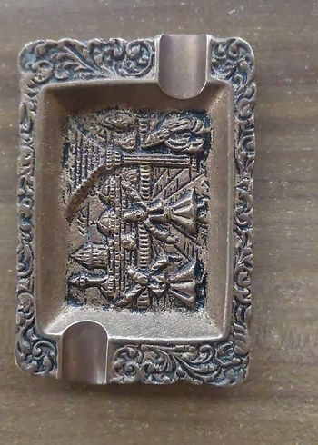 Vintage Desenli Altın Renk küllük - Görsel 8