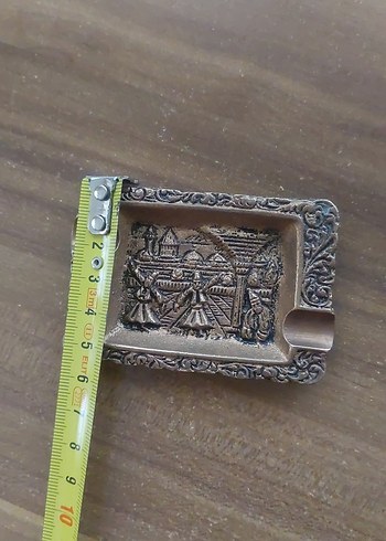 Vintage Desenli Altın Renk küllük - Görsel 5